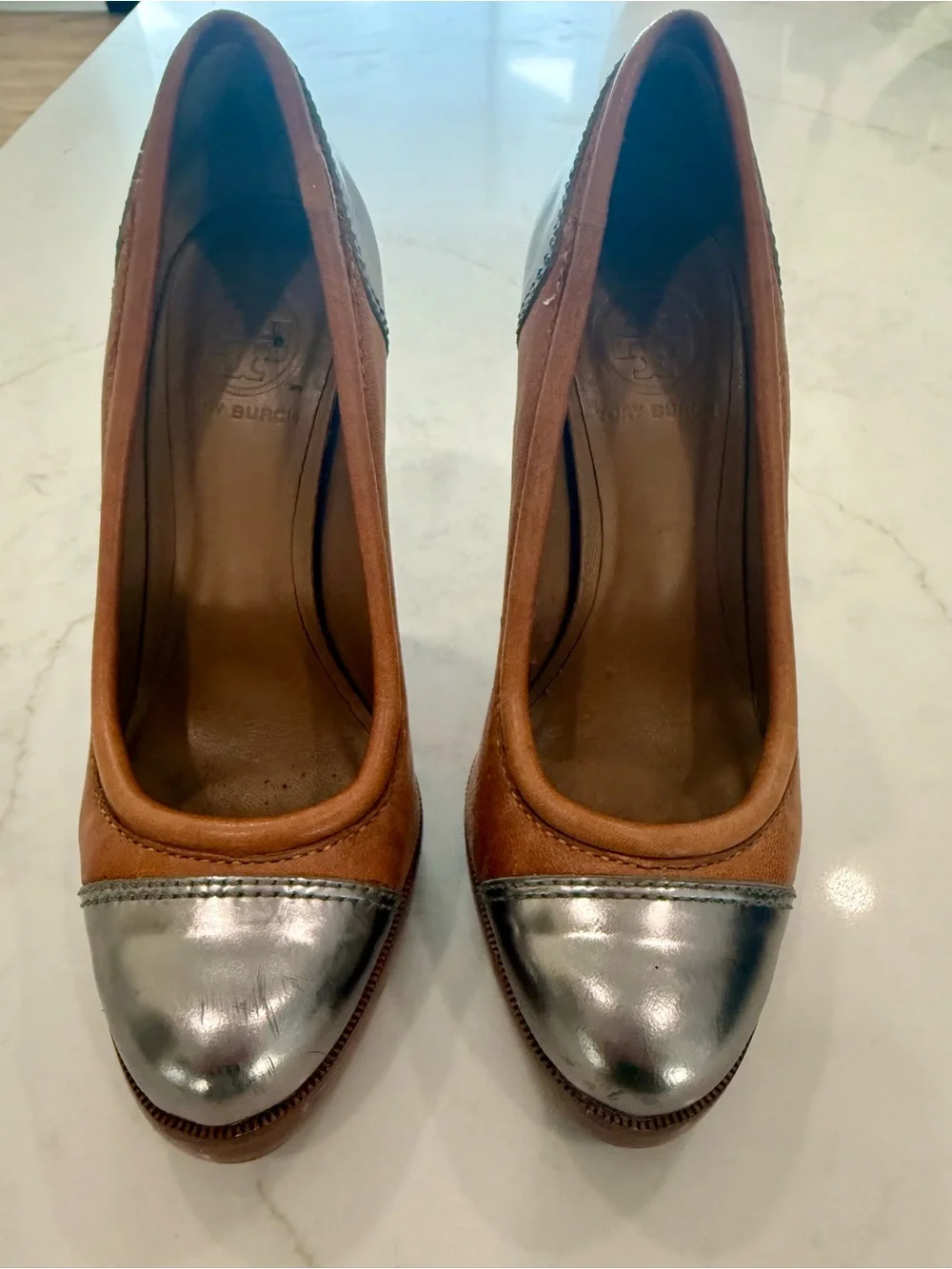 Tory Burch Nova All-Leather Platform Pumps